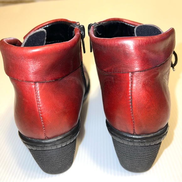 Rieker Women’s Antistress Red Leather Ankle Booties. Sz 6/37EU - Picture 11 of 14